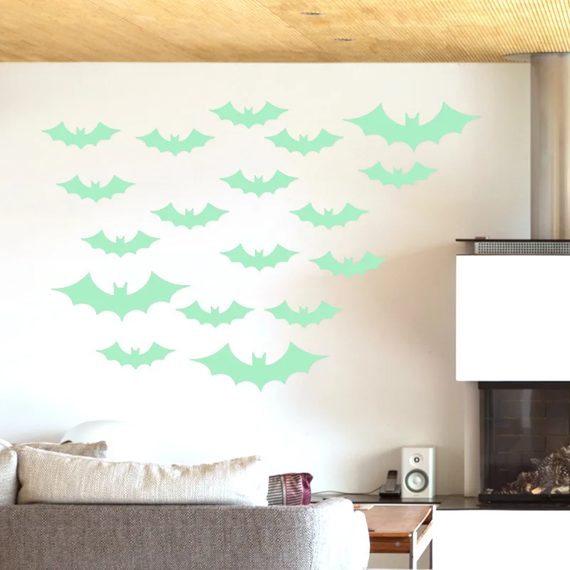 13pcs Green Glowing In The Dark Bat Wall Gl Sticker 13pcs Green Glowing In The Dark Bat Wall Gl Sticker April Fool S Day Decoration Decals Stickers From Home Garden On