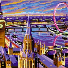 На заказ Алмазная картина Полная площадь/Круглый Мультфильм городской пейзаж eigen foto Алмазная вышивка аксессуары eid box ima кошки