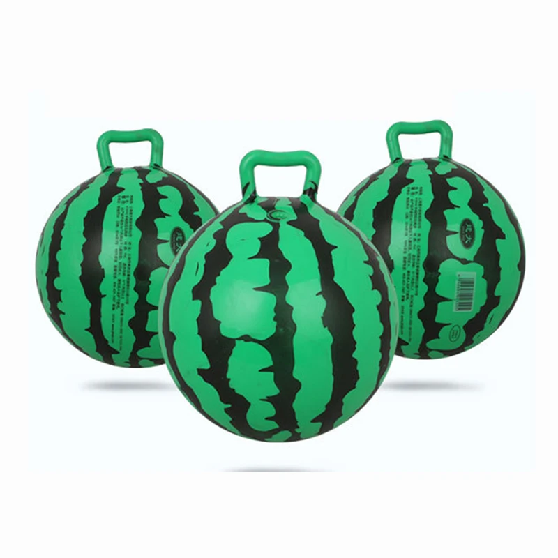 23cm Kids sports Inflatable Ball Toy Plastic Bouncing handle Watermelon