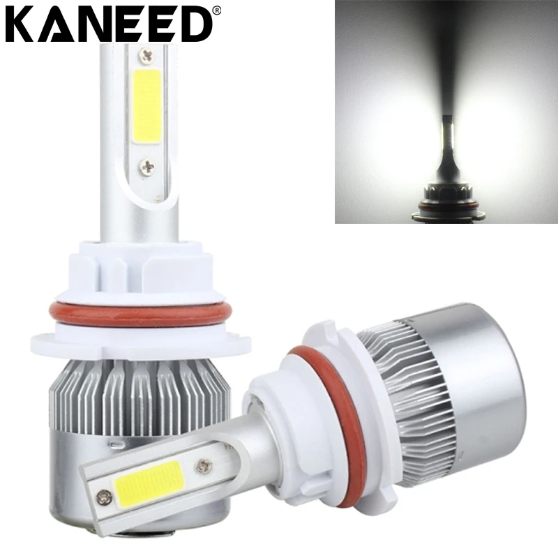

KANEED 9007 HB5 Headlight Bulbs 2pcs 36W 3600 LM 6000K IP68 Casnbus Constant Current Car LED Headlight with 2 COB Lamps