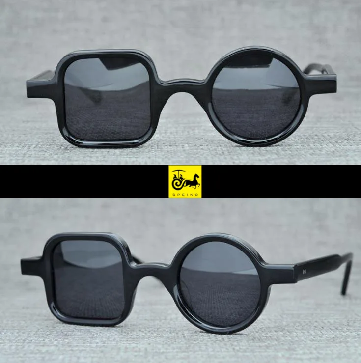 

SPEIKO Handmade Irregular Sunglasses Acetate Iron Man Downey eyewear round & square frame can be myopia reading glasses UV400