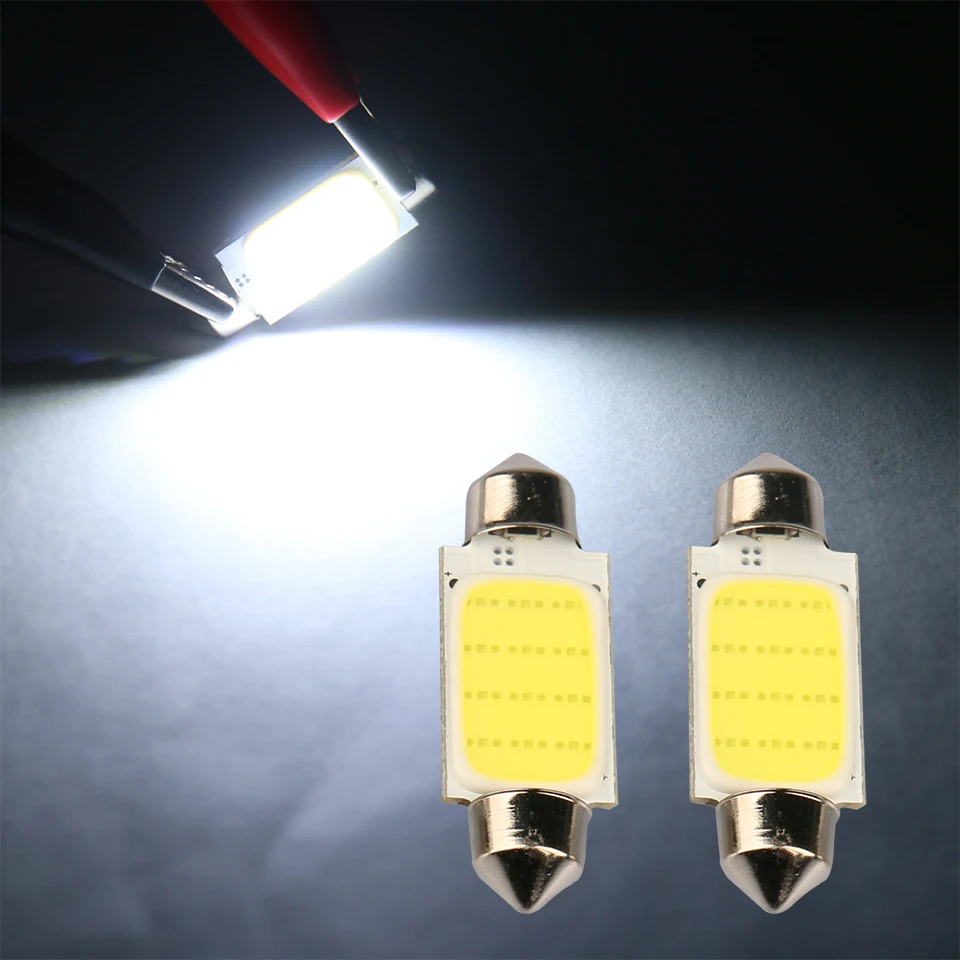 

10pcs Car COB LED Dome Light 31mm/36mm/39mm/41mm Festoon Lamp Auto License Interior Light Bulb