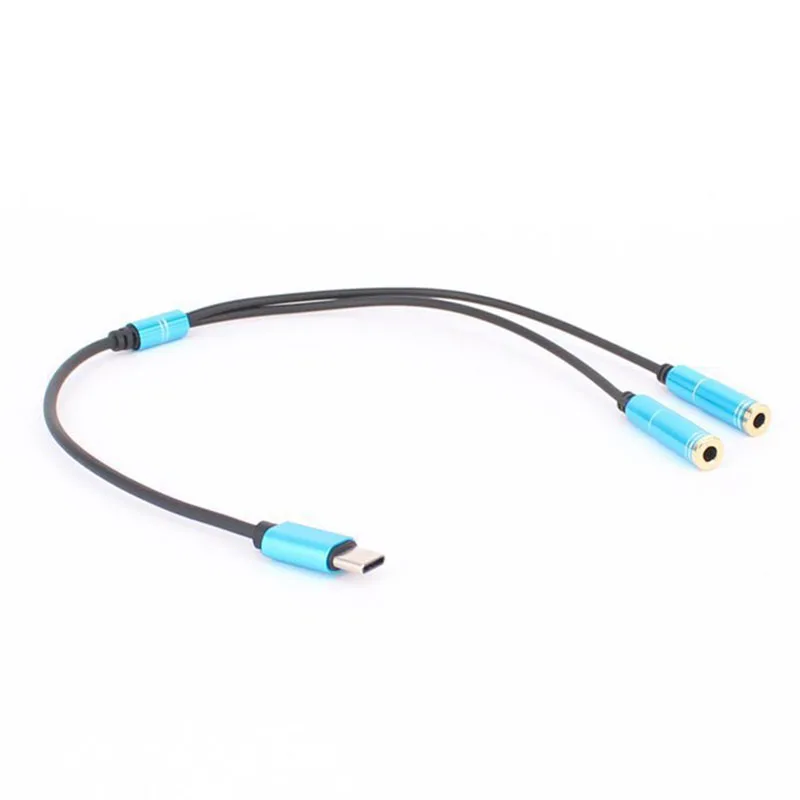 

USB 3.1 Type C Male To Dual 3.5mm Female Headphone Audio Connector Adapter Cable For Xiaomi 6 Mi6 Letv 2 Pro 2 Max2