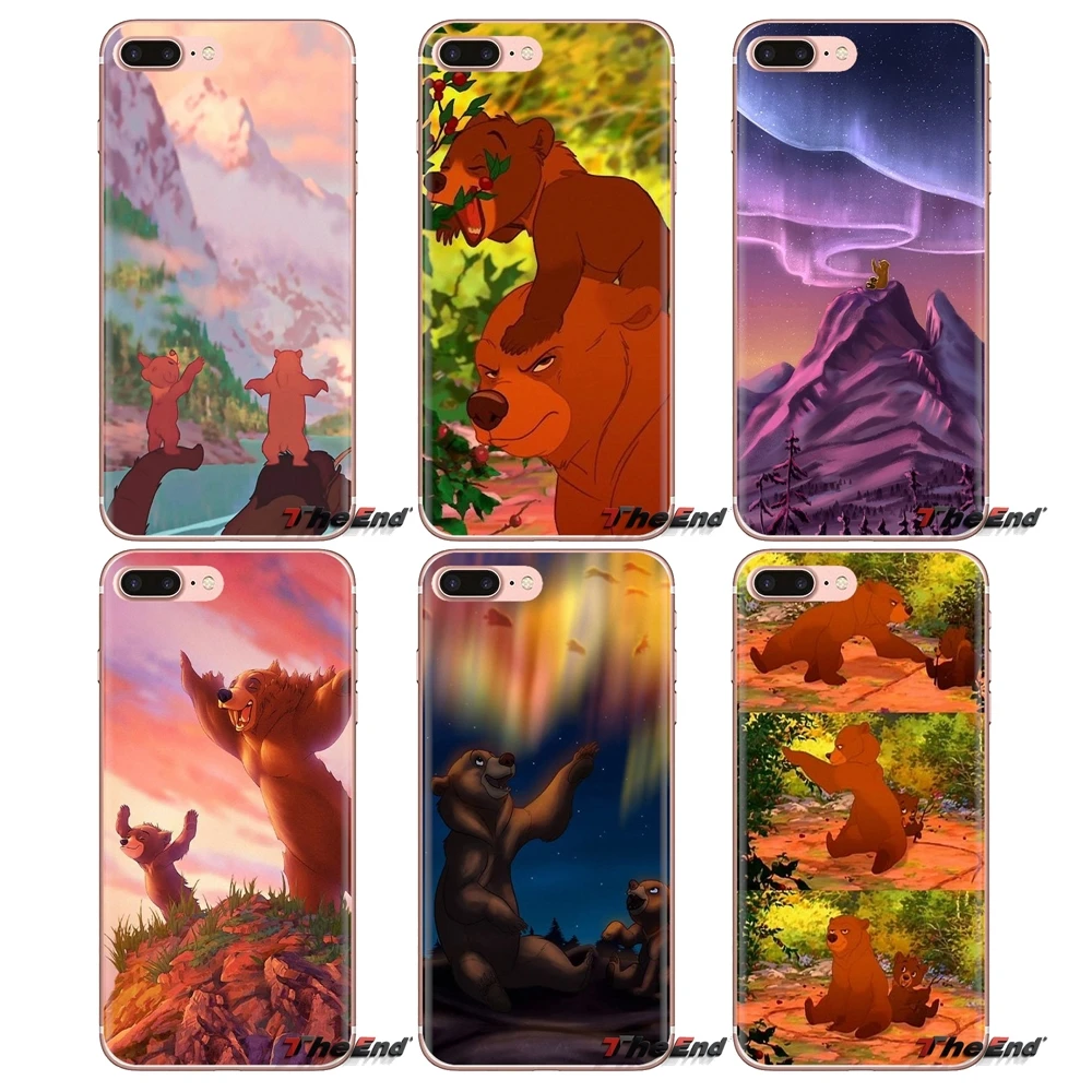 Прозрачный чехол из ТПУ для Samsung Galaxy S3 S4 S5 Mini S6 S7 Edge S8 S9 S10 Plus Note 3 4 5 8 9 Pretty And Cute Brother Bear