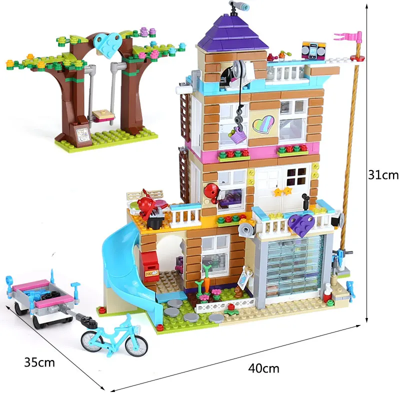 

01063 808Pcs Model building kits Compatible with Lego Friends 41340 the House model Building 3D Bricks figure toys for children