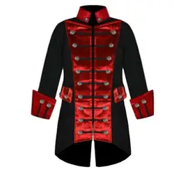 Плюс Размеры с длинным рукавом Хэллоуин Тренч Для мужчин пальто мода бархатной отделкой стимпанк Для мужчин куртка Винтаж Готический Brocade