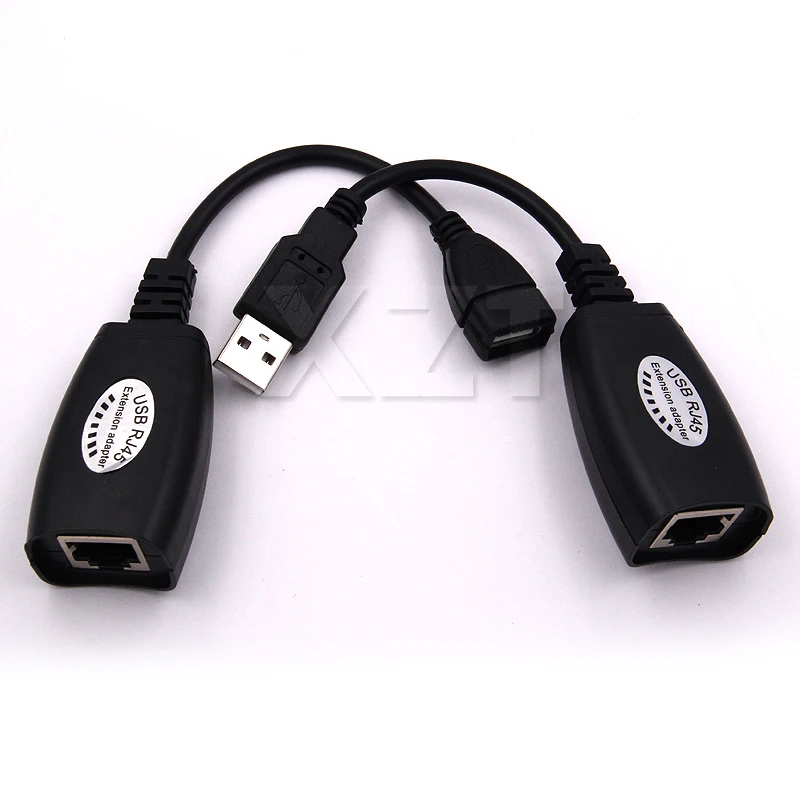 USB Adapter Extension Extender Adapter Up To 150ft Using CAT5 RJ45 LAN Cable 
