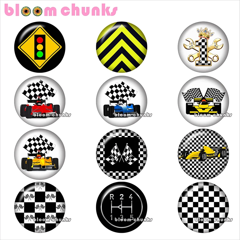 

car racing Round photo glass cabochon demo flat back Making findings 12mm/18mm/20mm/25mm TL1247