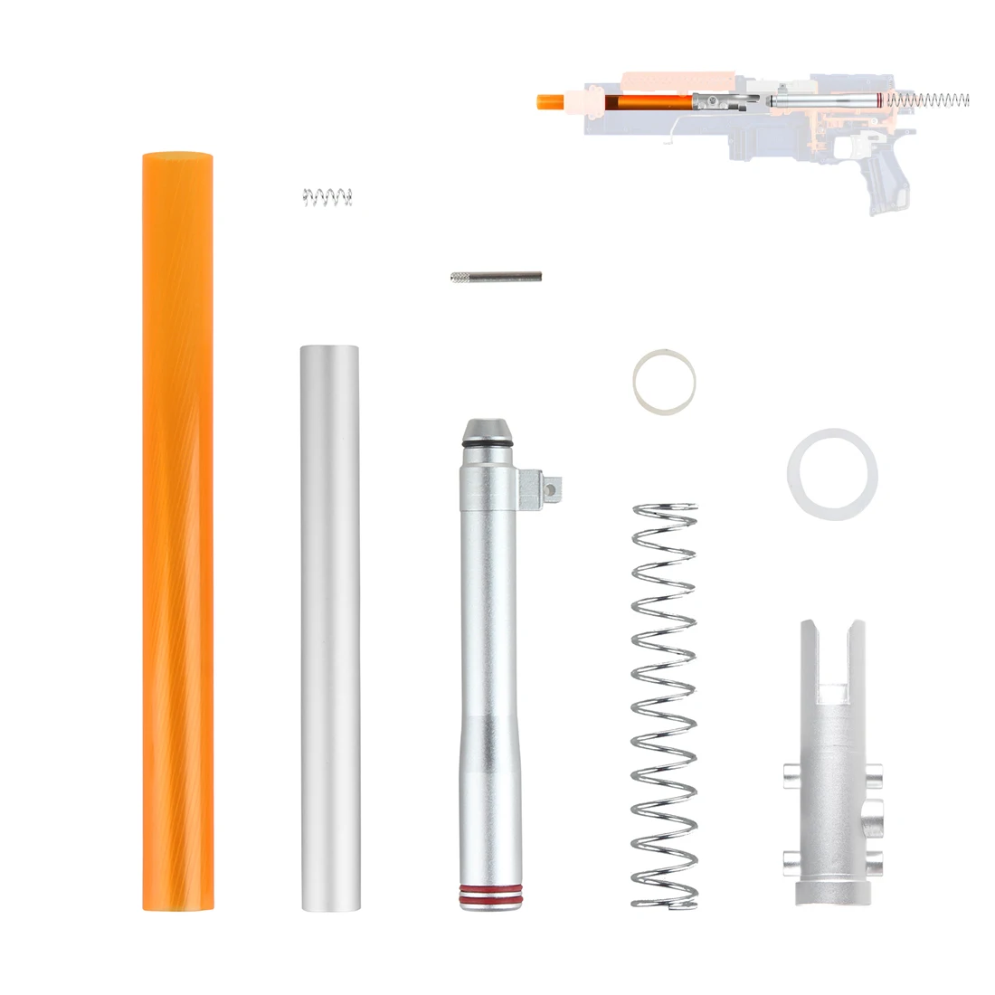 

Worker Short Dart Kit and Short Dart Connector Head for Nerf N-Strike Exclusive Elite Alpha Trooper CS-12 - Silver