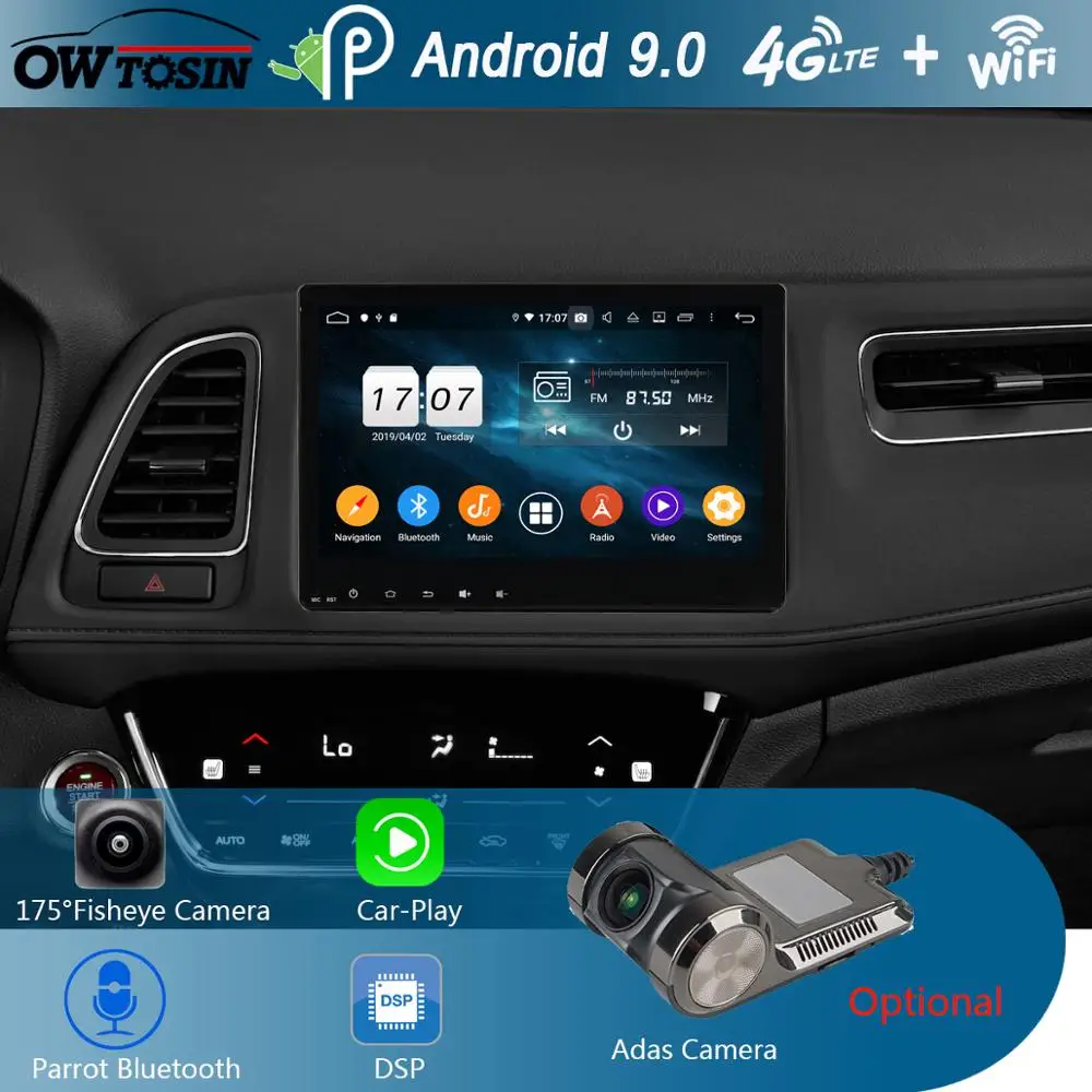 Perfect 10.1" IPS Android 9.0 8Core 4G+64G Car DVD Radio Player GPS For Honda Vezel HR-V HRV XR-V 2014 2015 2016 2017 2018 DSP CarPlay 1