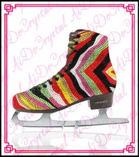 Aidocrystal Seven rainbow color Figure Skating ice skate shoes ,ice figure shoes ice skate sharpening