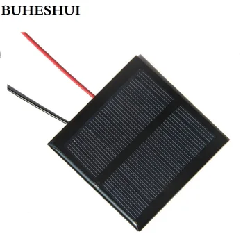 

BUHESHUI 0.6W 5.5V Solar Cell Polycrystalline Solar Panel DIY Solar Charger For 3.7V Battery+Cable Education Kits 10pcs/lot