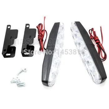 

One Pair 6 LED 12V NEW Daytime Running Light Bulb Fog White Car Auto Free Shipping