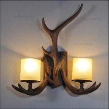 Настенный светильник Nordico Ретро американский кантри настенный светильник Смола оленьи рога абажур рождественские украшения бра новогодний декор