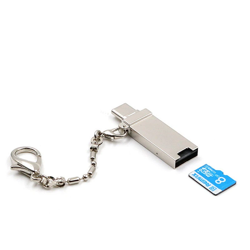 Kebidu mini type C Micro USB OTG устройство для чтения карт памяти Алюминиевый адаптер с брелком для Micro SD/TF ПК компьютер для xiaomi