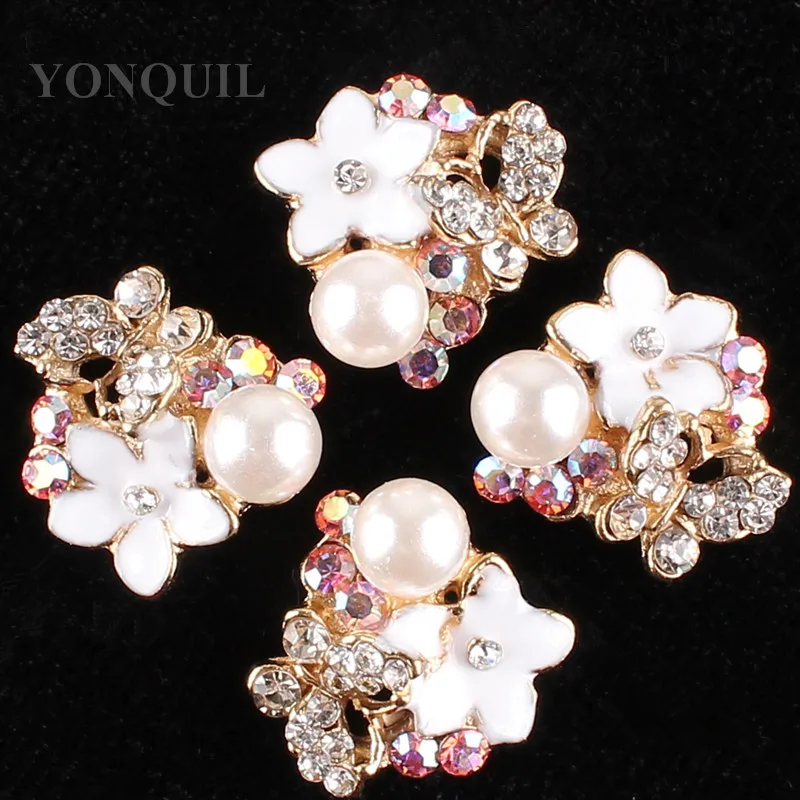 Rhinestone butterfly brooches material imitation peals