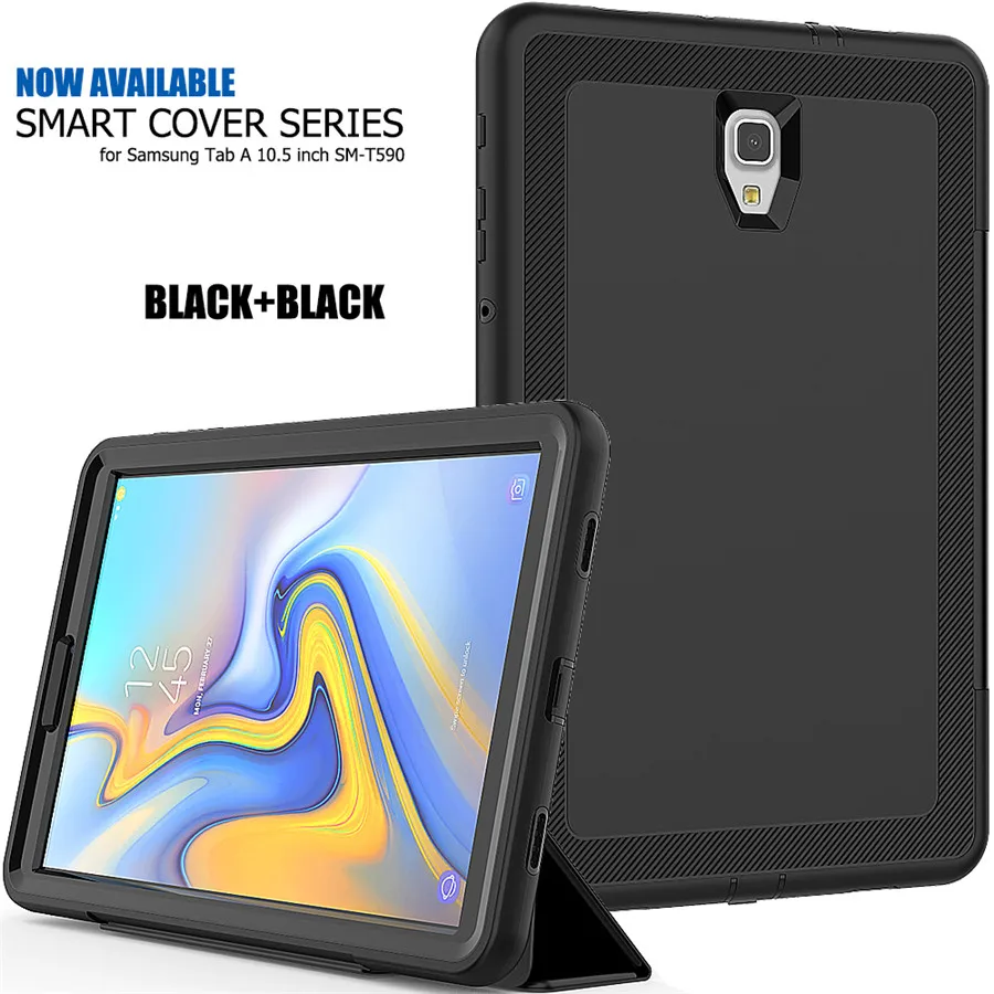 Чехол для samsung Galaxy Tab A A2 2018 10,5 дюймов T590 T595 T597 SM-T590 Smart Cover принципиально Tablet жесткий кожи Стенд Shell + пленка + ручка