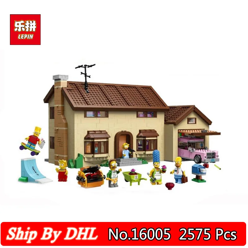 

DHL LEPIN Blocks 16005 the Simpsons House Model Building 2575Pcs Bricks Educational Toys Compatible 71006