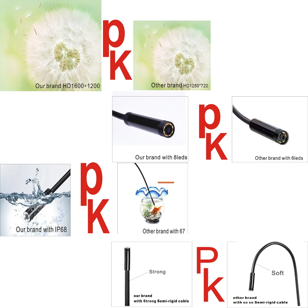 New 8MM Wifi Micro Endoscope 1200P HD Endoscope Camera Megapixels For IOS Android Waterproof Camcorder Engine Borescope Pipe