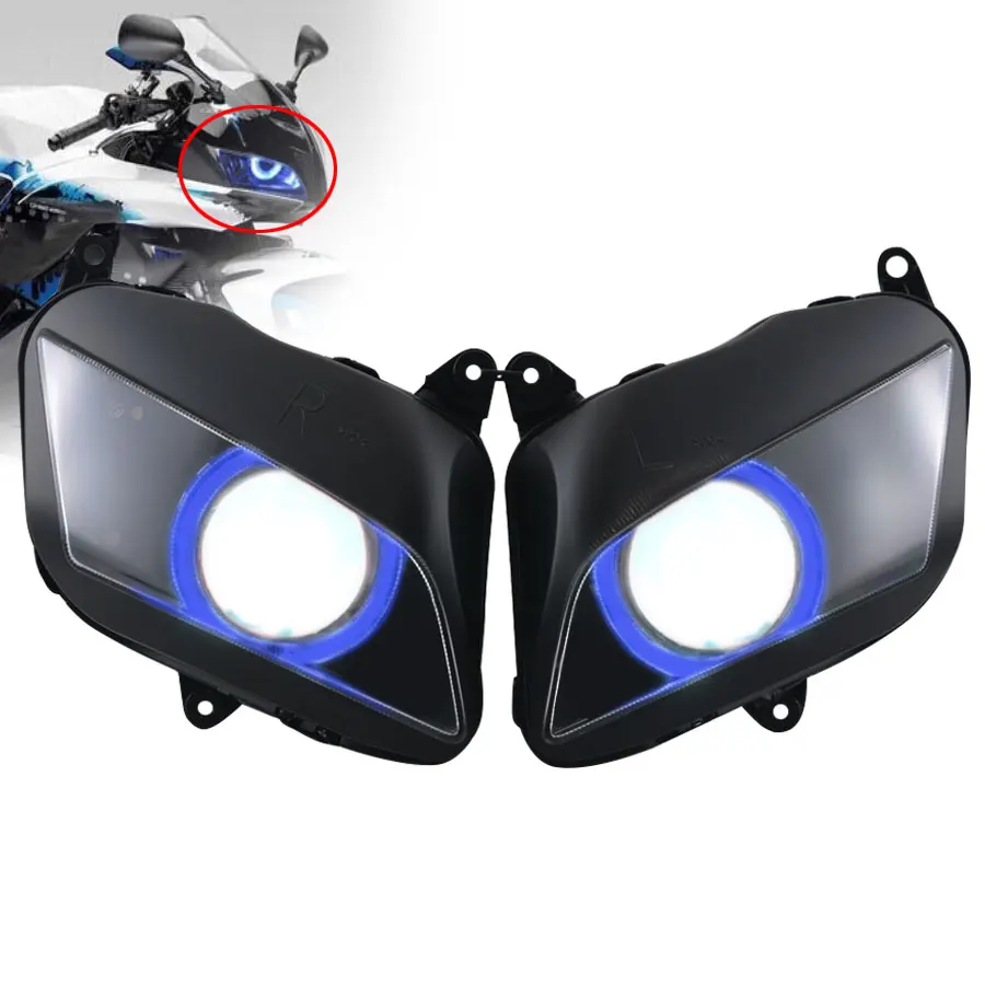 Мотоциклетный проектор HID в сборе с синими ангельскими глазами для Honda CBR600RR CBR 600RR