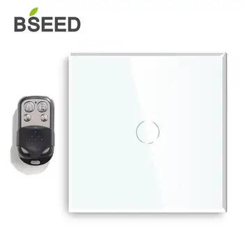 

Bseed EU Touch Switch 1 Gang 1/2 Way Light Switch 3 Colors With Crystal Class Panel Smart Switch Include Remote Control