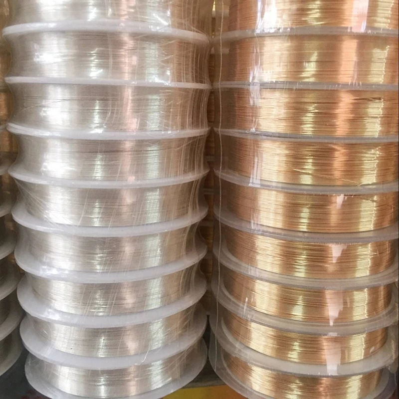 

High Quality 0.3/0.4/0.5/0.6MM 5Pcs/Lot KC Gold & Silver Non-tarnish Copper Wires Ropes DIY Jewelry Findings Accessories