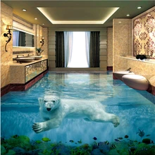 Beibehang полярный медведь подводный мир 3D стерео пол для ванной Большой пользовательский нетканый водонепроницаемый обои