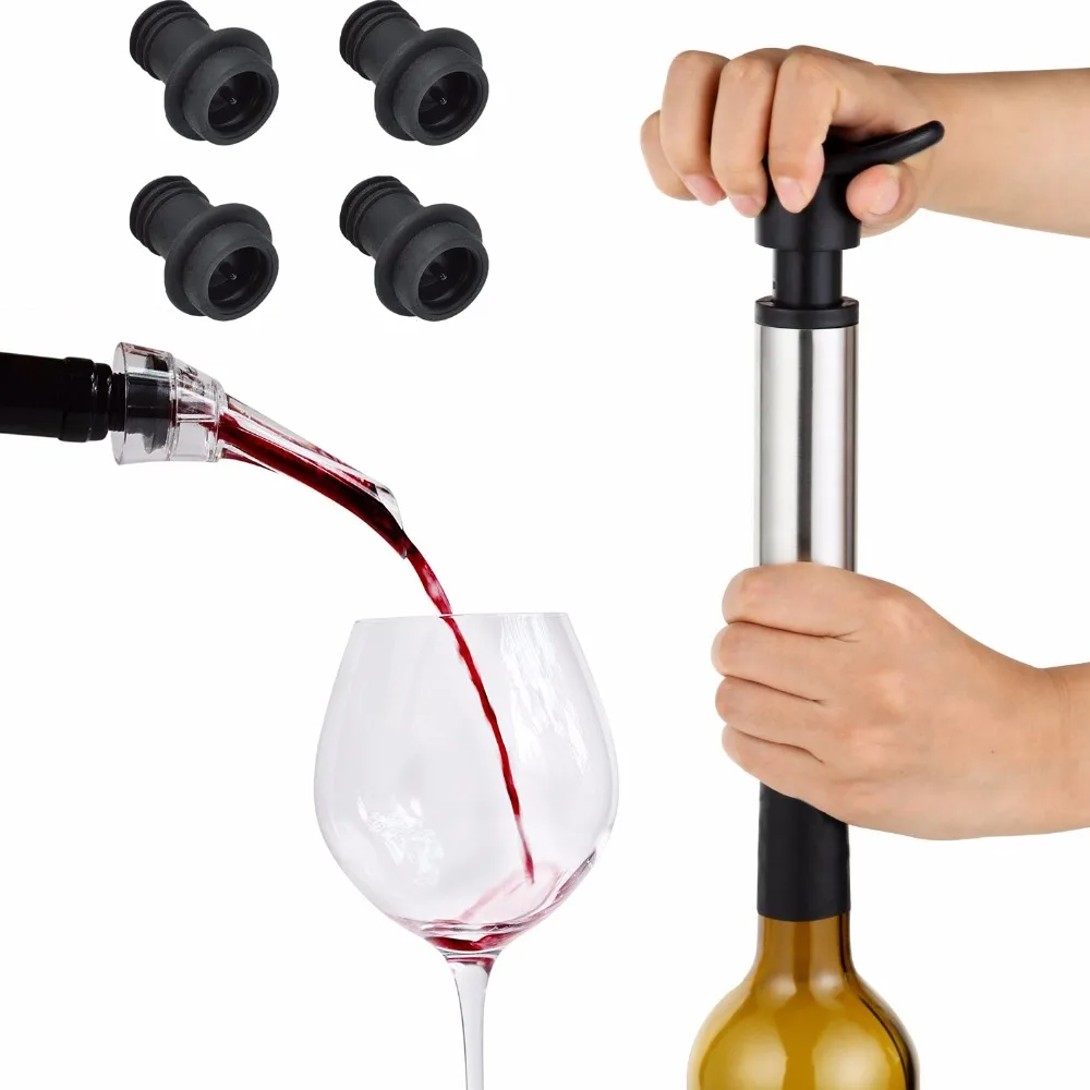 Wine Saver Vacuum Pump Preserver and Wine Aerator Pourer Decanter with