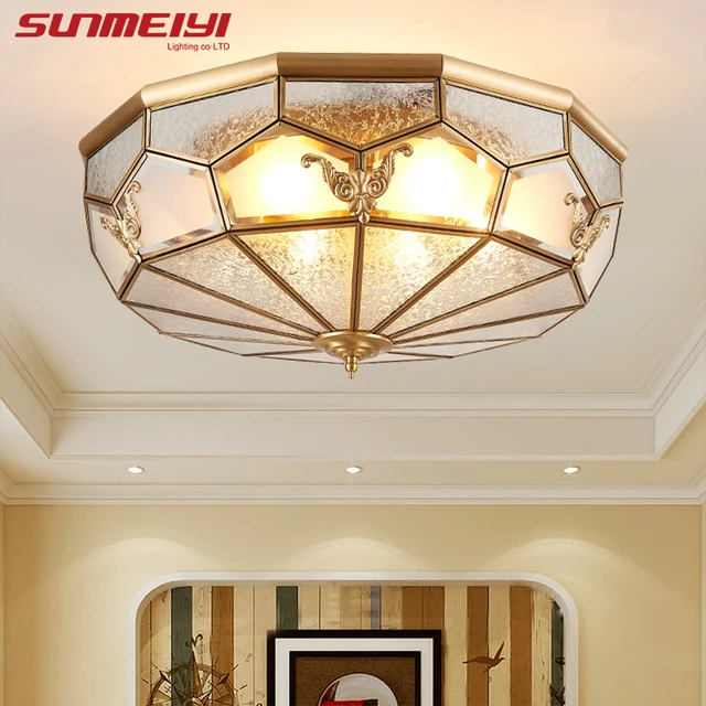 Hot Seller European Cone Copper LED Ceiling Lights Kids Room Living Room Balcony luminaria de teto vintage Indoor deckenleuchten Hot Seller European Cone Copper LED Ceiling Lights Kids Room Living Room Balcony luminaria de teto vintage Indoor deckenleuchten