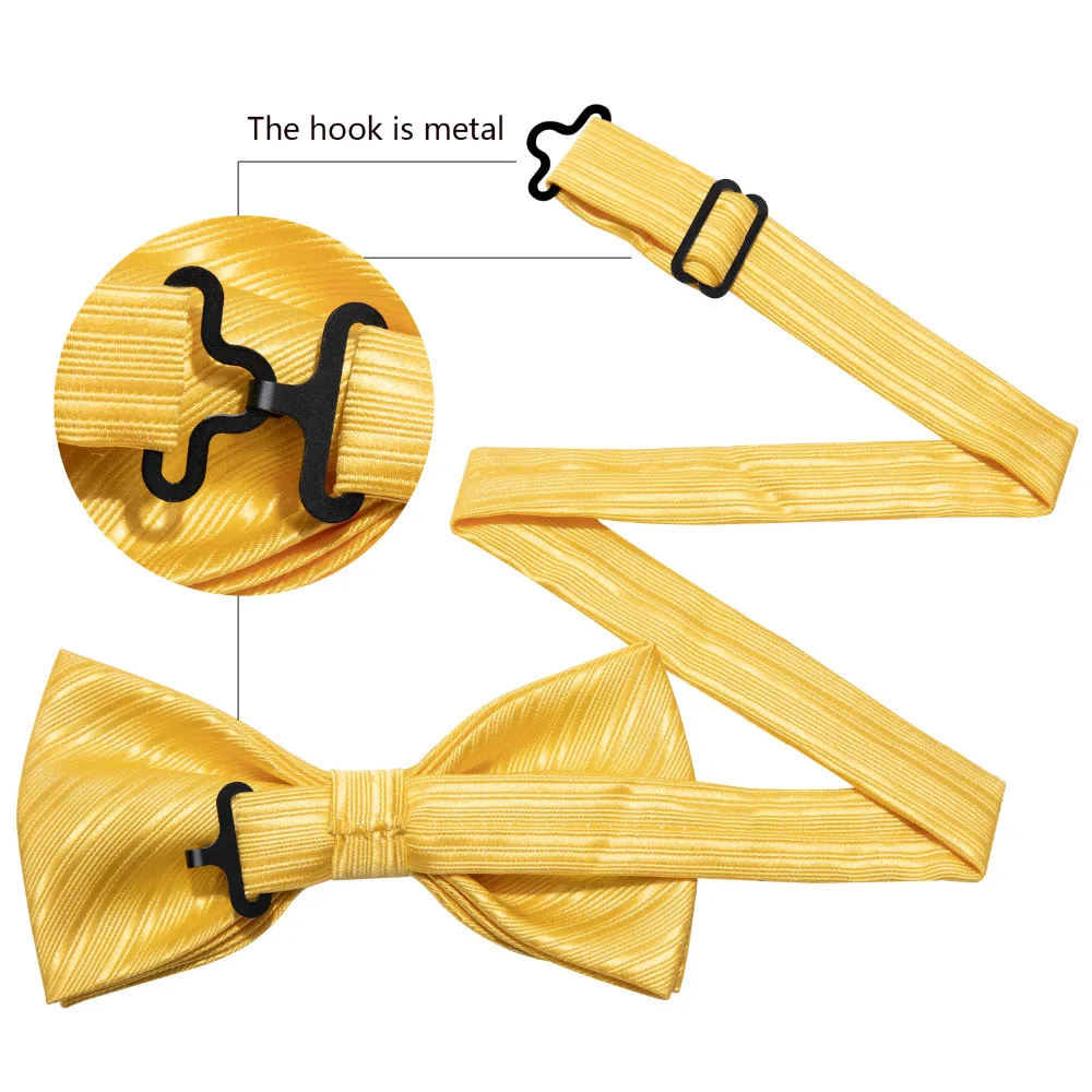 Желтый однотонный мужской галстук-бабочка для свадьбы Barry. Wang жаккардовый тканый шелк бабочка Прямая поставка галстуки-бабочки для мужчин вечерние LH-820