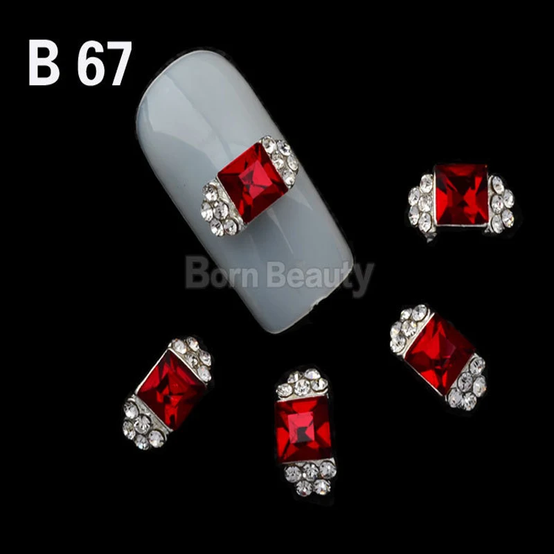 10 шт очаровательные Стразы для украшения для ногтей 3D квадратные алмазные сплавные драгоценные камни для маникюра