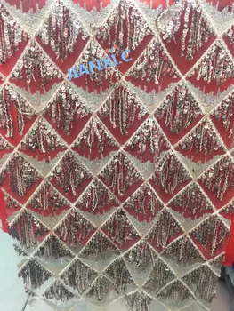 

5 yards per piece good quality DiuDiu-110903 embroidery french net lace fabric with sequins