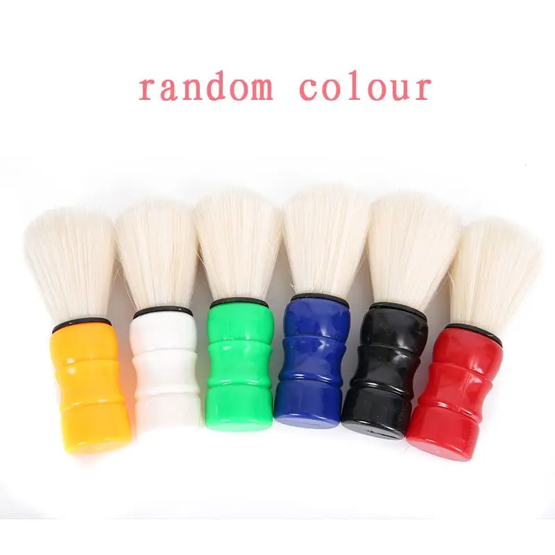 Mayitr 1pc Men's Plastic Handle Beard Mustache Cleaner Barber Shaving Brush Random Color For Salon Barber