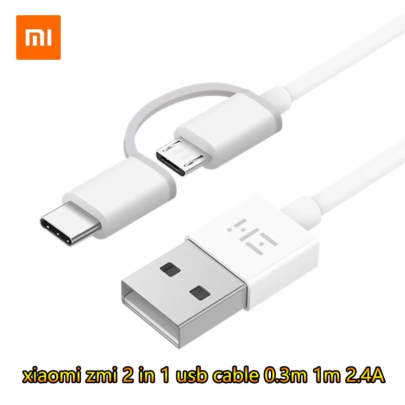 

Original zmi 2 in 1 micro usb to type-c cable xiaomi redmi 5 usb c cable for Samsung huawei sony USB charger cable fast charging