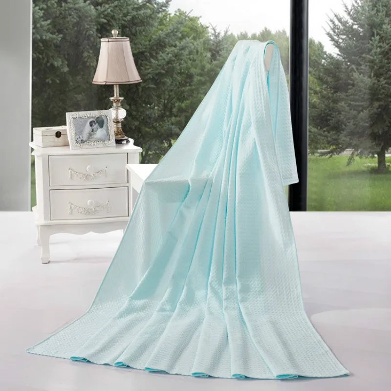 

UNIKEA Summer Blanket Airconditioning Large Square 100% Cotton Beach Camping Travel Large Towel Plain Plaid Towel 150*200cm 180*