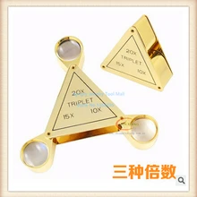 Ювелиров Лупа Высокое качество 10X 15X 20X Треугольники триплет Лупа глаз лупы 1 шт./лот