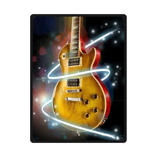 Home Throw Blanket Flash White Lines Around Guitar Music