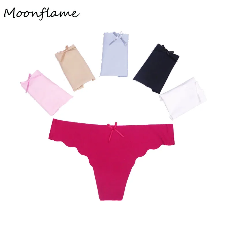

Moonflme 5 pcs/lots New Arrival 2019 Summer Women Seamless G String Thong M L XL 87331