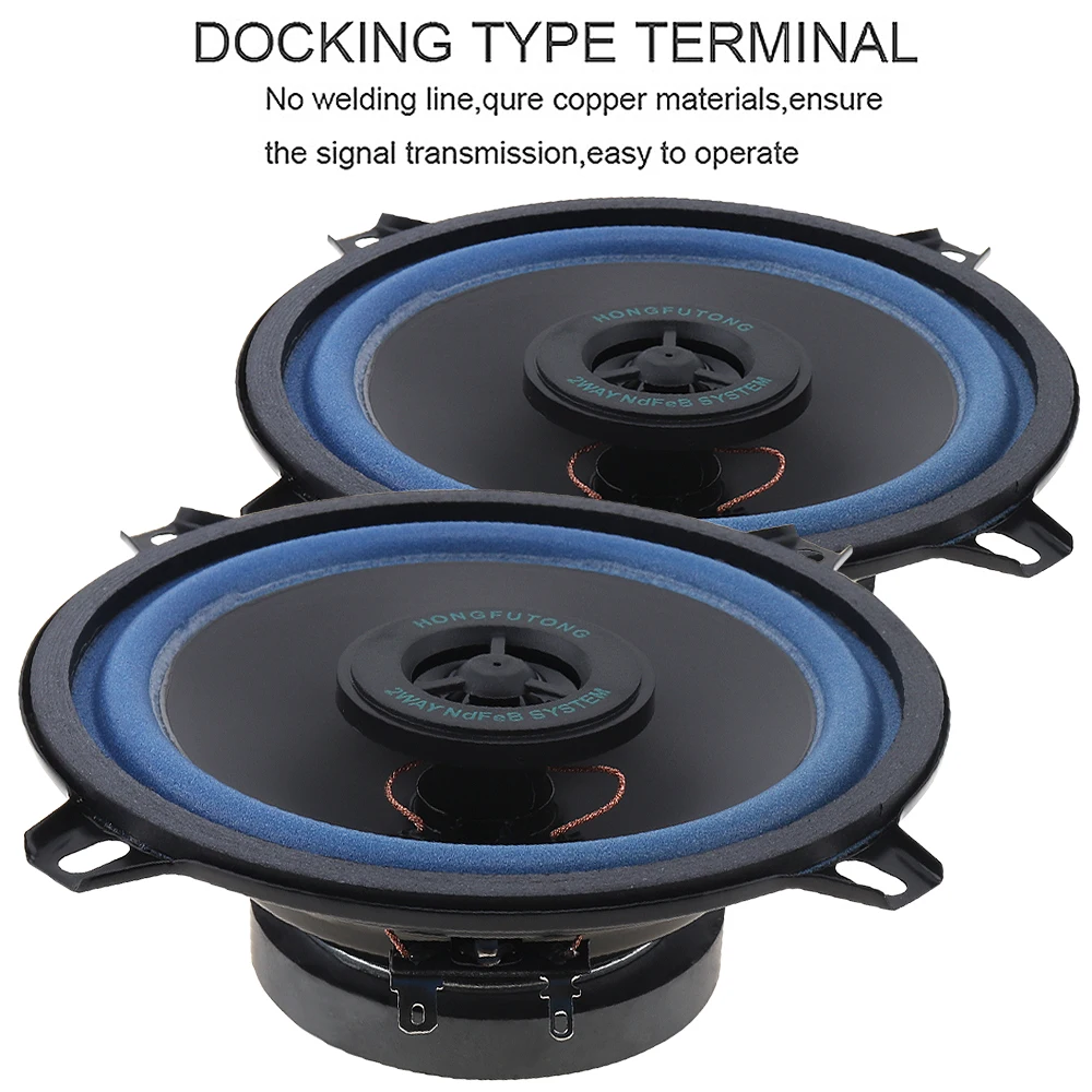 

2pcs 5 Inch 60W Car HiFi Coaxial Speaker Vehicle Door Auto Audio Music Stereo Full Range Frequency Speakers for Cars