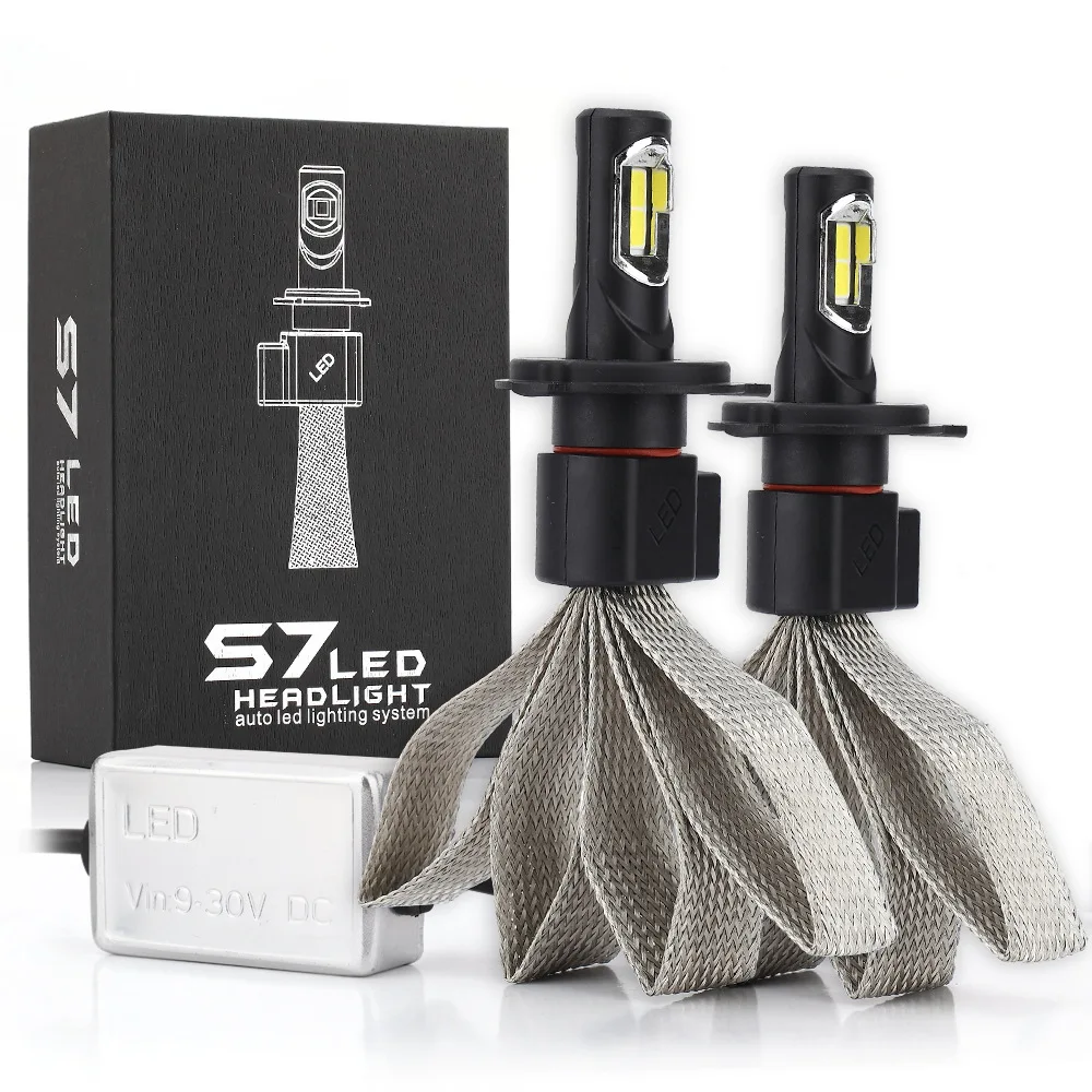 

2pcs S7 Car LED Headlight Braid Radiating 12000LM/Pair Lamp Auto Bulb Light H1 H3 H27 H7 H11 HB3 HB5 9006/HB4 H4 H13 HB1