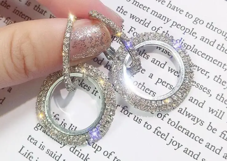 Ювелирные изделия Glisten высококачественные элегантные Кристальные сережки круглые золотые и серебряные серьги Свадебные вечерние серьги для женщин