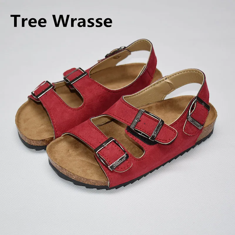 

Kids Sandals 2017 Summer New Children Boys Cork Sandals For Girls Baby Buckle Leather Shoes Casual Beach Shoes Size 22~35