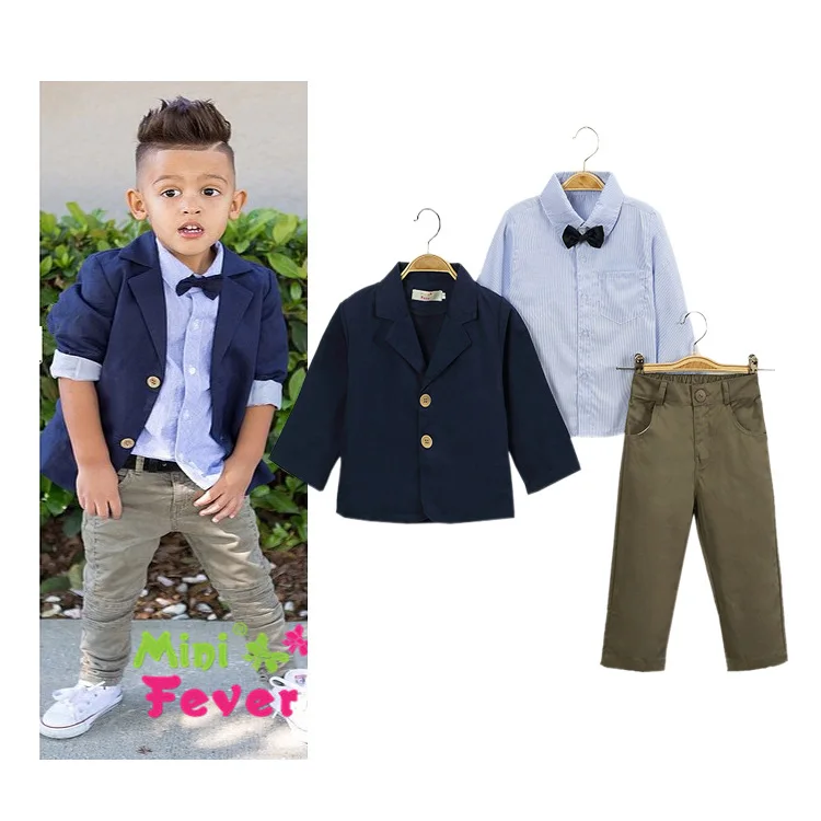 

NEW Spring Autumn 3pc outfit Baby Boys Clothes Gentleman Clothing Children's Clothing Sets 14sets/lot