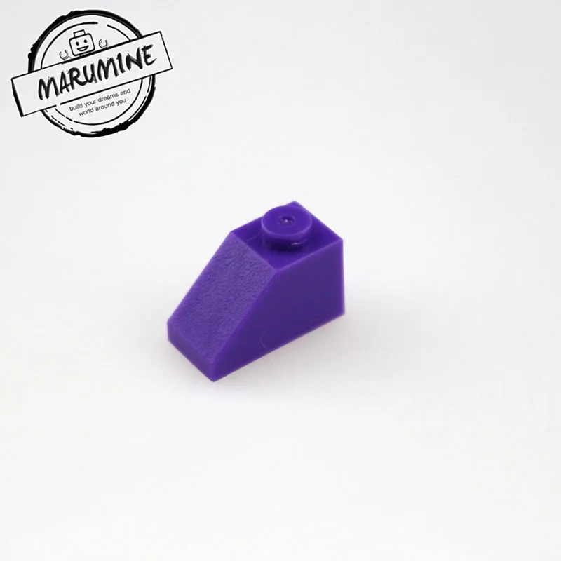 MARUMINE 200 шт/партия 2x1 кирпичи с откосом игрушки Классический создатель MOC строительные блоки развивающий DIY строительный набор для детей - Цвет: Фиолетовый