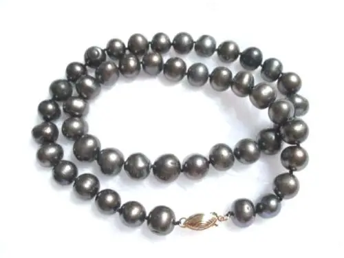 

Free Shipping >> necklace natural black freshwater pearl 9mm potato beads