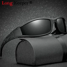 Longo keeper óculos de sol polarizados dos homens condução espelhos pontos revestimento preto quadro óculos de sol masculino uv400 gafas de sol