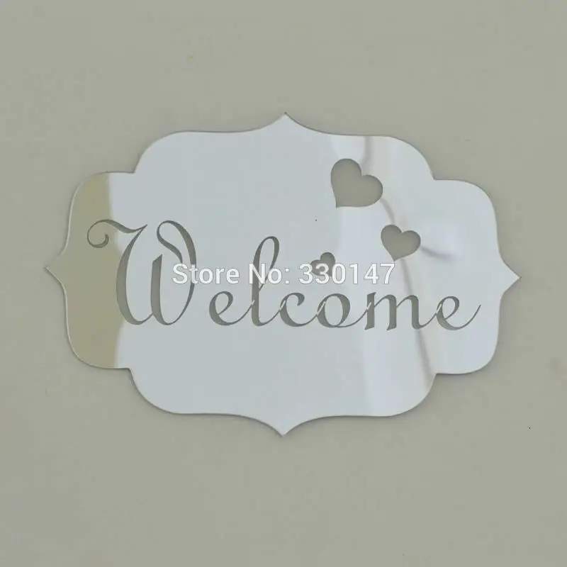 Espejo 3D moderno signo de bienvenida Adhesivo de pared de acrílico DIY decoración de entrada para el hogar Espejos decorativos Espejo 3D moderno signo de bienvenida Adhesivo de pared de acrílico DIY decoración de entrada para el hogar Espejos decorativos