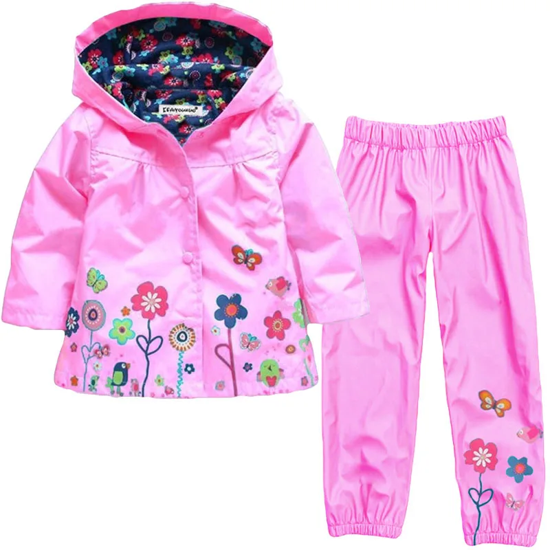 Набор одежды для маленьких девочек осень-зима детская одежда для девочек комплекты плащ куртки+ брюки спортивный костюм для девочек Детская Костюмы