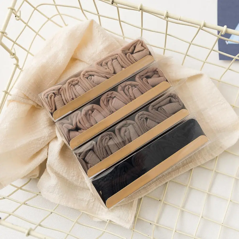 10Pcs=5Pairs/Lot Boxed Socks Women 2019 Spring Summer Sexy Ultra-thin Transparent Velvet Short Silk Socks Chaussette Femme