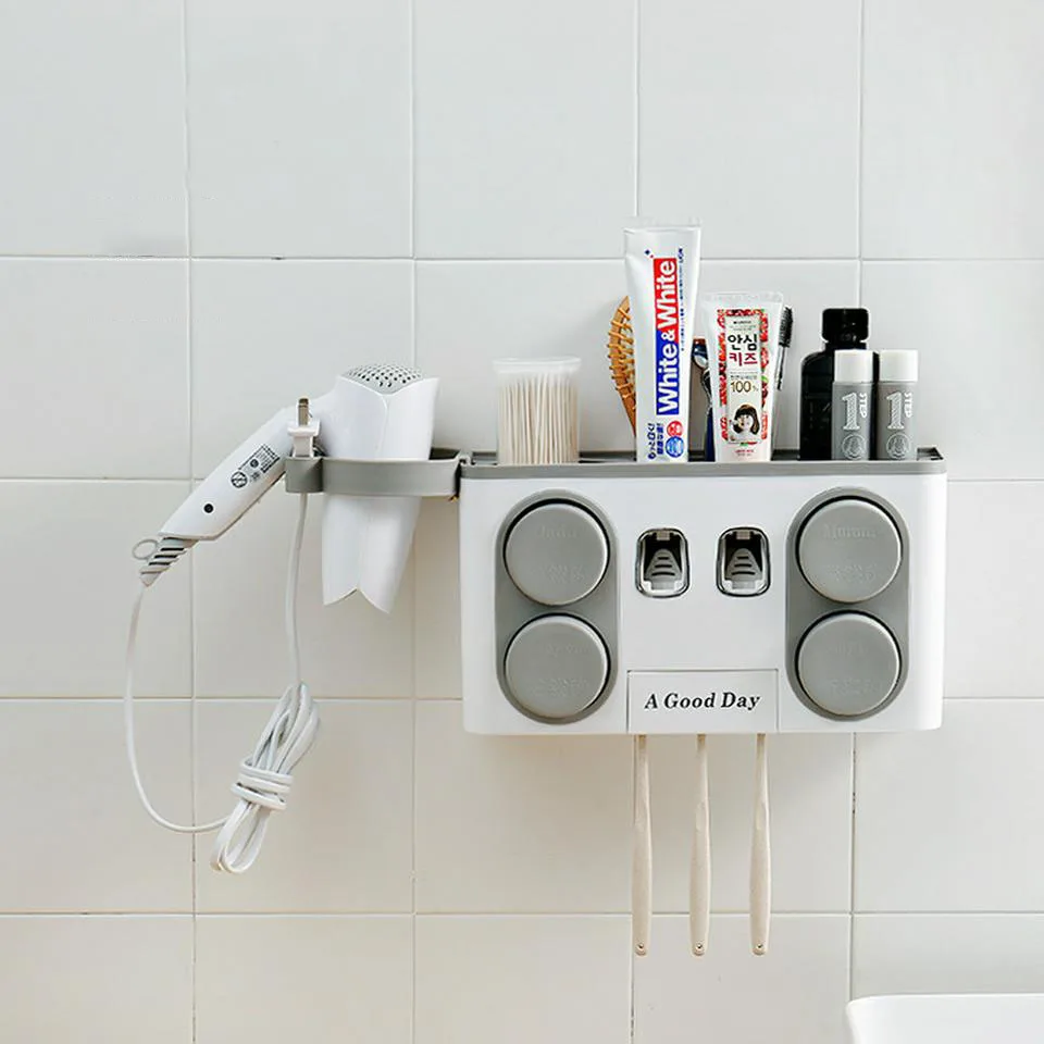 Держатель для зубных щеток Автоматический Дозатор зубной пасты соковыжималки стиральный набор чашка настенный аксессуары для ванной